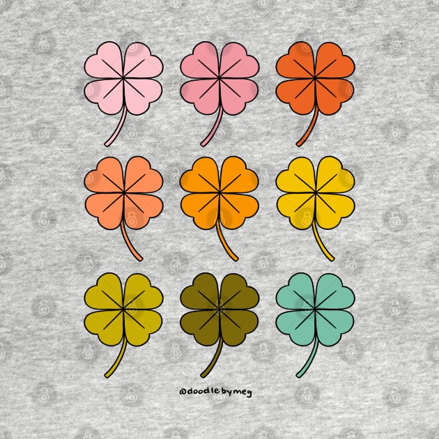 Rainbow Clover by Doodle by Meg